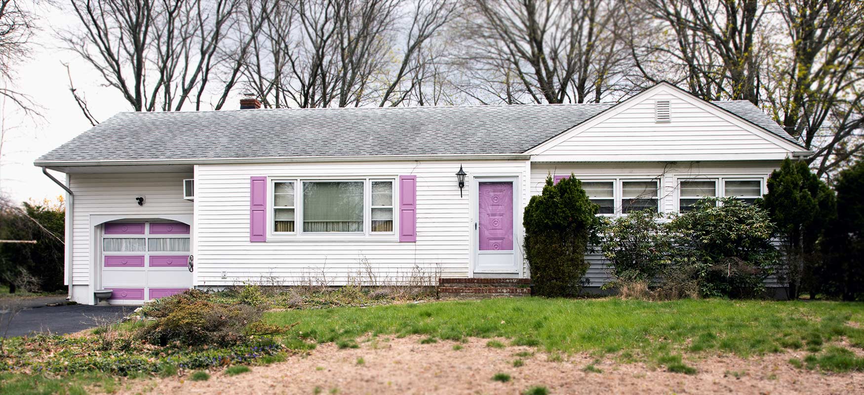 House With Purple Door Photo